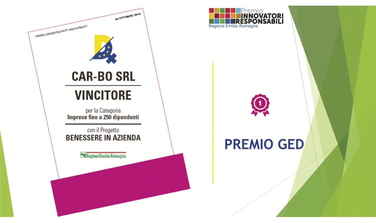 Attestato vincitore Premio GED – CAR-BO Attestato vincitore Premio GED - CAR-BO